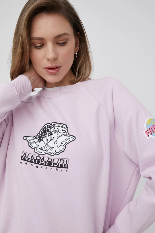 różowy Napapijri bluza Napapijri X Fiorucci Damski