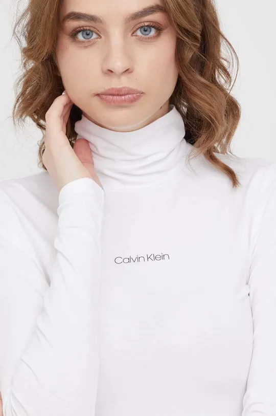 biela Tričko s dlhým rukávom Calvin Klein