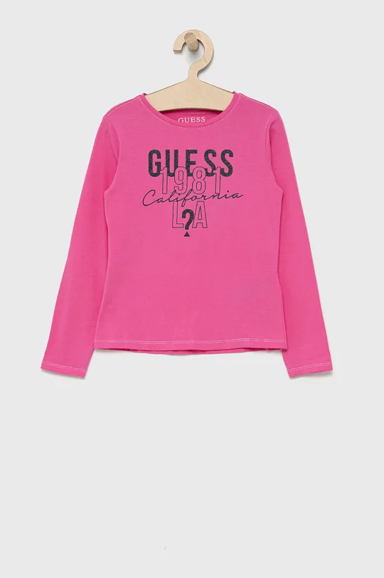 рожевий Дитячий лонгслів Guess Для дівчаток