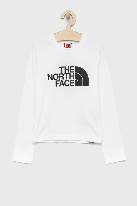 білий Дитячий бавовняний лонгслів The North Face Дитячий