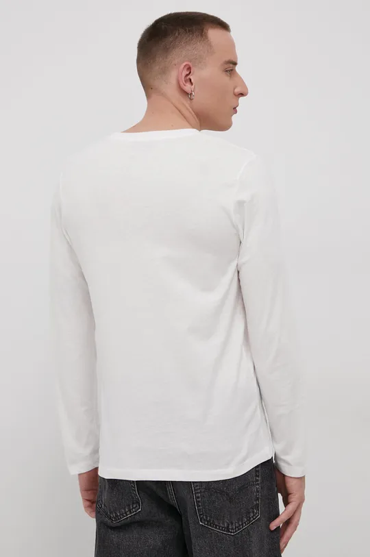 biela Bavlnené tričko s dlhým rukávom Premium by Jack&Jones