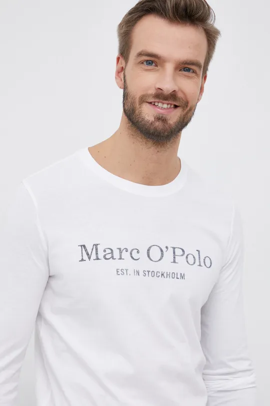 biały Marc O'Polo Longsleeve bawełniany