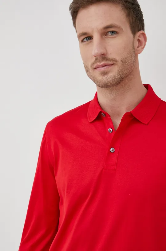 κόκκινο Boss - Βαμβακερό πουκάμισο με μακριά μανίκια Ανδρικά