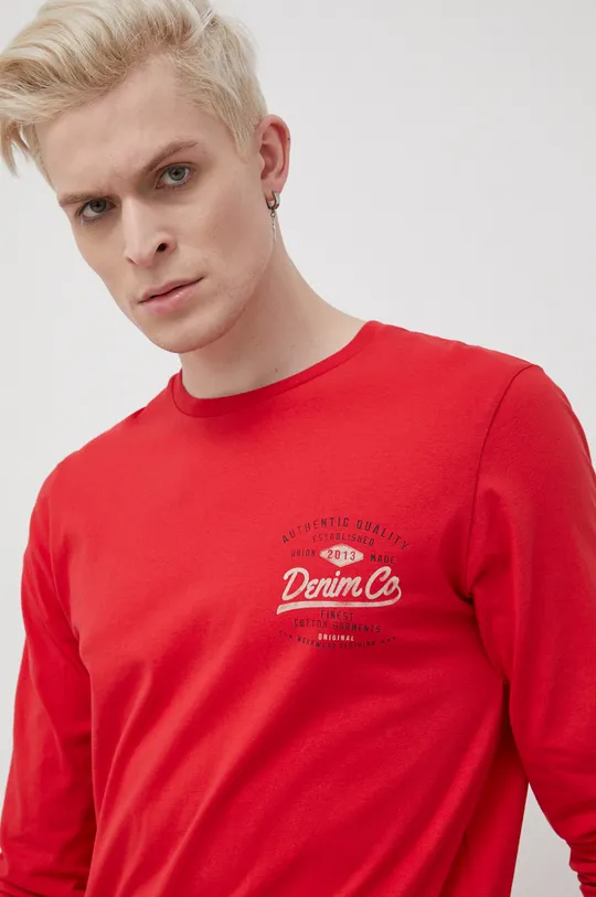 κόκκινο Βαμβακερό πουκάμισο με μακριά μανίκια Produkt by Jack & Jones