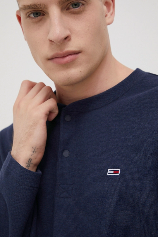 тёмно-синий Лонгслив Tommy Jeans Henley