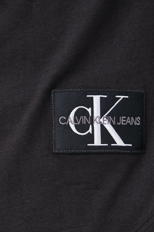 čierna Bavlnené tričko s dlhým rukávom Calvin Klein Jeans