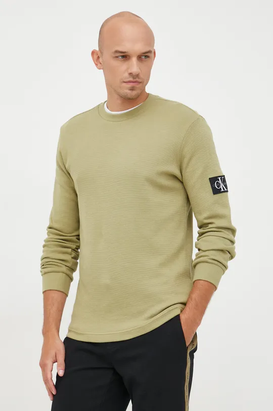 πράσινο Βαμβακερό πουλόβερ Calvin Klein Jeans Ανδρικά