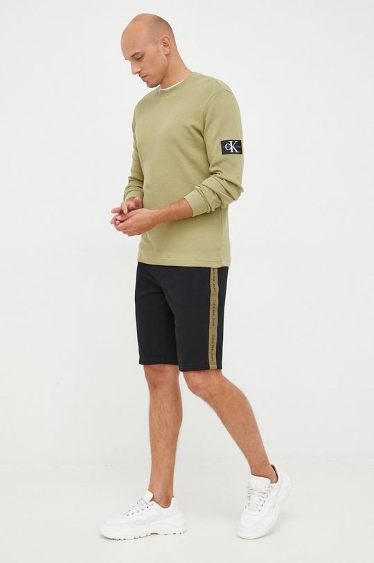 Calvin Klein Jeans sweter bawełniany J30J316610.PPYY jasny oliwkowy