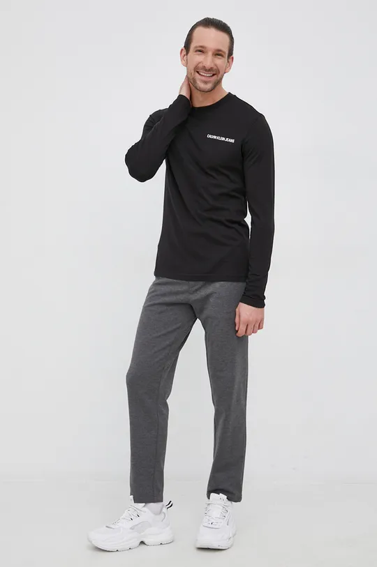 Calvin Klein Jeans Longsleeve bawełniany J30J319956.PPYY czarny
