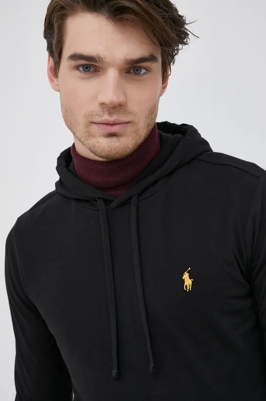 чорний Бавовняний лонгслів Polo Ralph Lauren