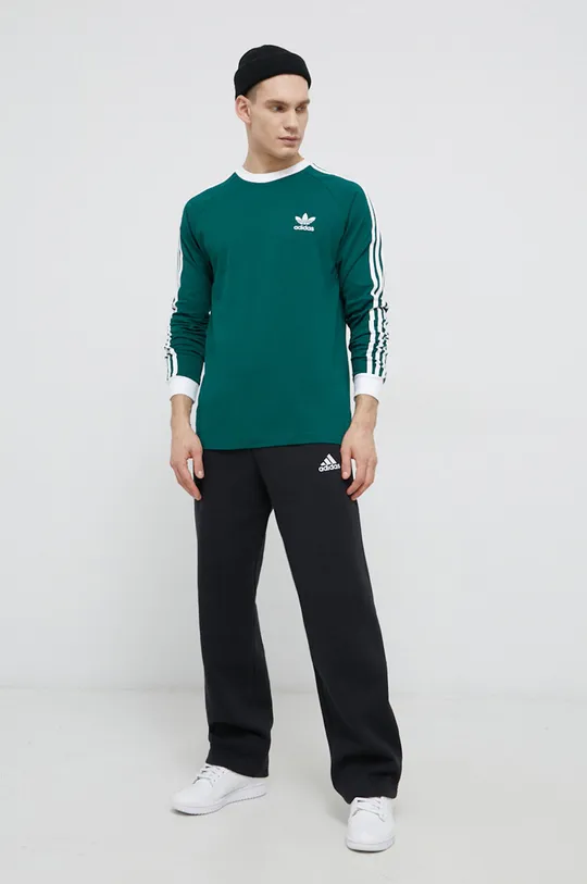 πράσινο Βαμβακερό πουκάμισο με μακριά μανίκια adidas Originals Adicolor