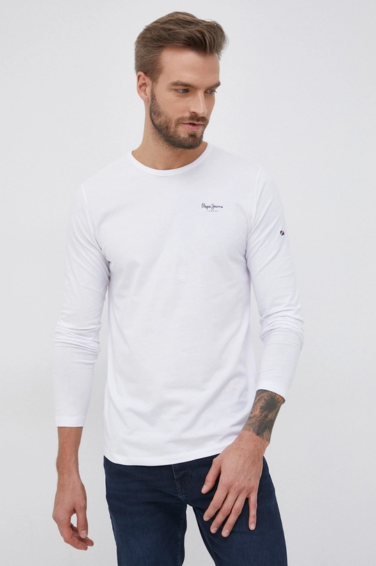 biały Pepe Jeans Longsleeve Original Basic 2 Męski