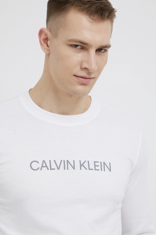 biela Tričko s dlhým rukávom Calvin Klein Performance