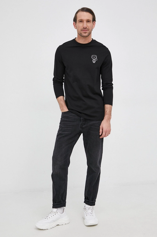 Karl Lagerfeld Longsleeve bawełniany 521224.755404 czarny