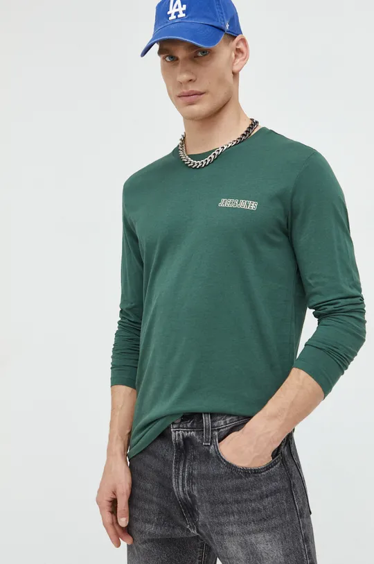 zielony Jack & Jones longsleeve bawełniany