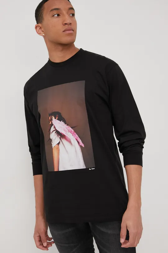 Bavlnené tričko s dlhým rukávom Vans X Sara Lorusso čierna