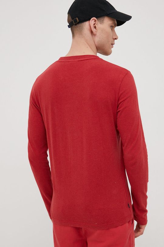 Bavlněné tričko s dlouhým rukávem Superdry červená