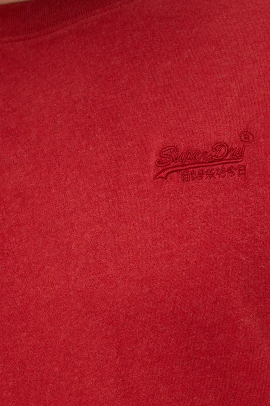 crvena Pamučna majica dugih rukava Superdry
