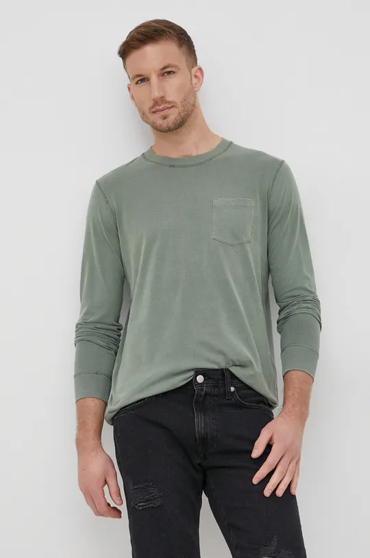 zelená Bavlnené tričko s dlhým rukávom s.Oliver