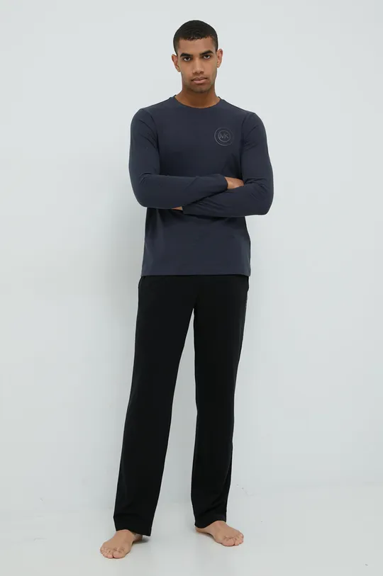MICHAEL Michael Kors - Βαμβακερό πουκάμισο με μακριά μανίκια σκούρο μπλε