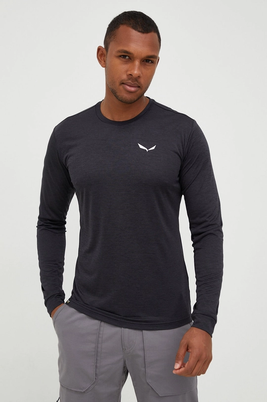 czarny Salewa longsleeve sportowy Męski