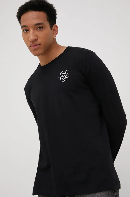 μαύρο Βαμβακερή μπλούζα με μακριά μανίκια Brave Soul Ανδρικά