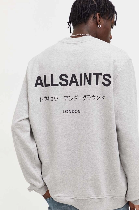 grigio AllSaints top a maniche lunghe in cotone