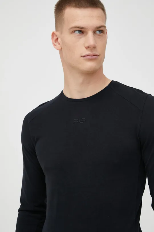 čierna Bavlnené tričko s dlhým rukávom 4F 4f X Rl9