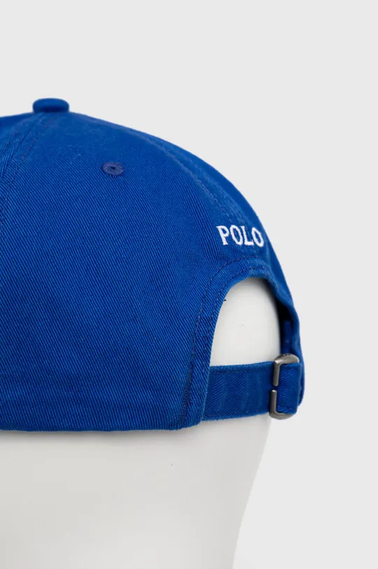 Detská bavlnená čiapka Polo Ralph Lauren modrá