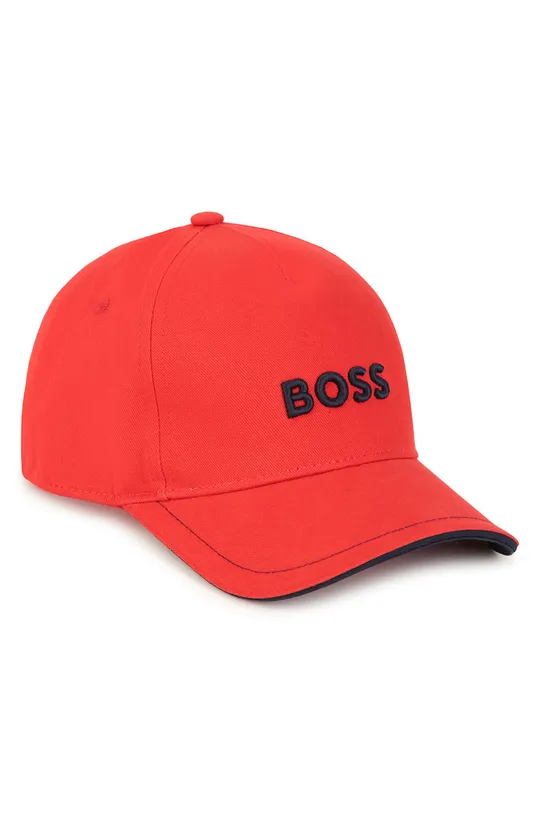 czerwony BOSS czapka bawełniana dziecięca J21250 Chłopięcy