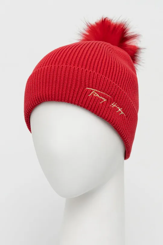 Βαμβακερό καπέλο Tommy Hilfiger κόκκινο