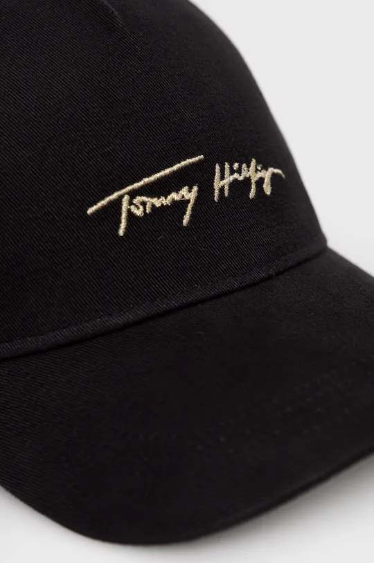 Bavlnená čiapka Tommy Hilfiger čierna