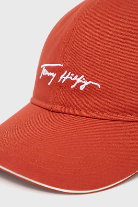 Βαμβακερό καπέλο Tommy Hilfiger Iconic κόκκινο