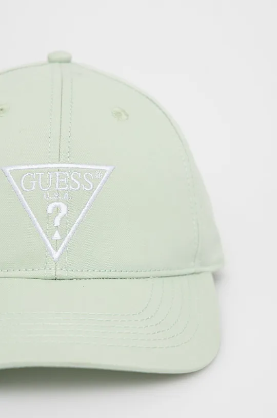 Guess - Βαμβακερό καπέλο πράσινο