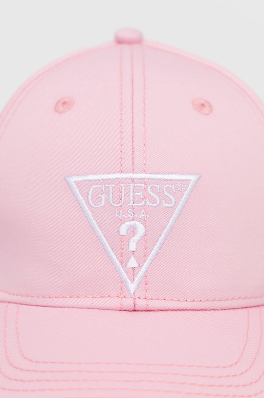 Guess - Βαμβακερό καπέλο ροζ