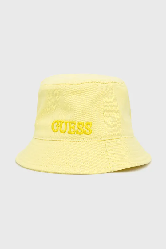κίτρινο Βαμβακερό καπέλο Guess Γυναικεία