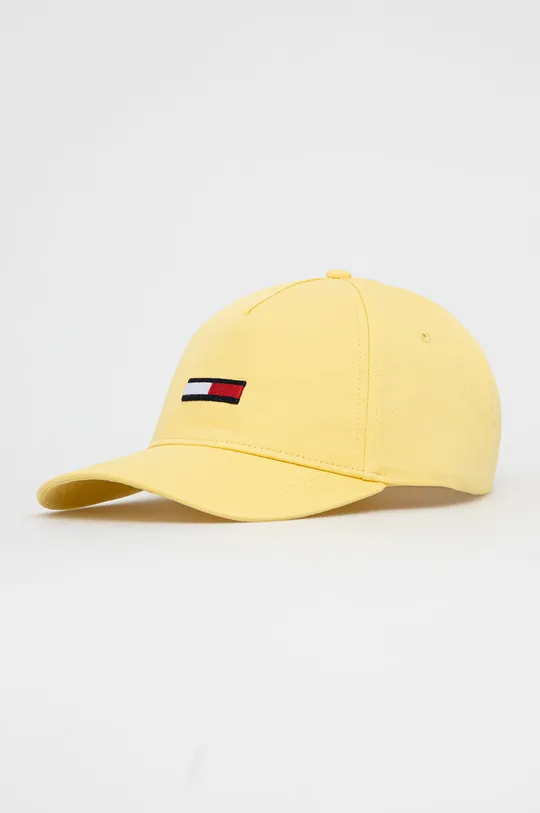 žltá Bavlnená čiapka Tommy Jeans Dámsky