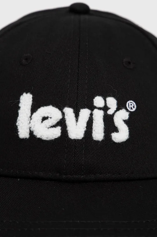 Levi's - Βαμβακερό καπέλο μαύρο