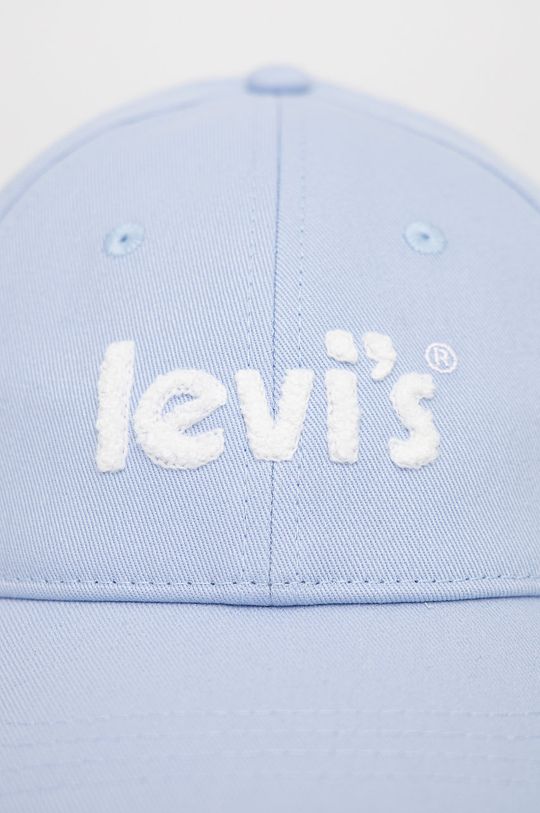 Bavlnená čiapka Levi's bledomodrá