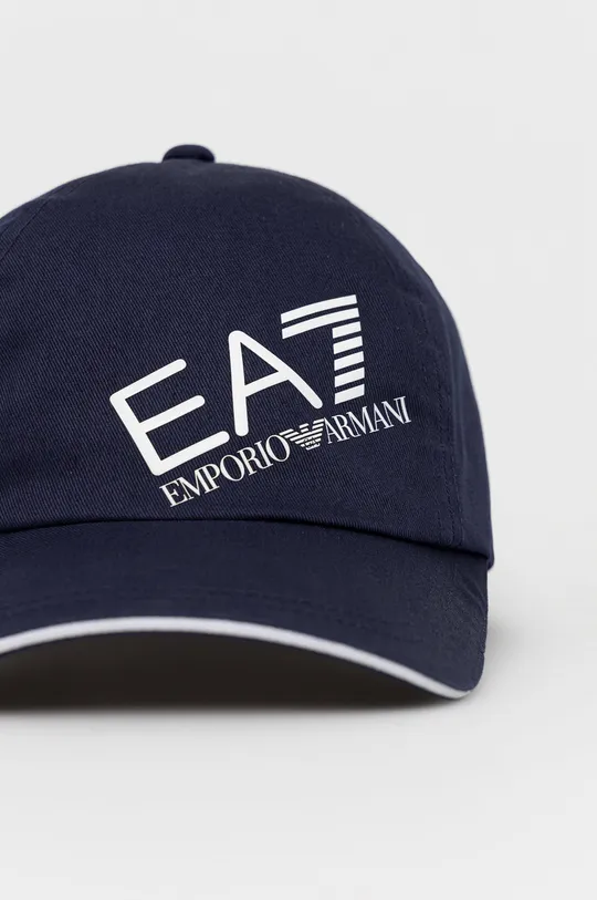 Bavlnená čiapka EA7 Emporio Armani tmavomodrá