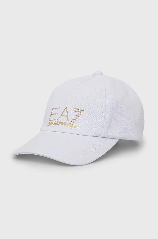 biały EA7 Emporio Armani czapka bawełniana 285559.2R104 Damski