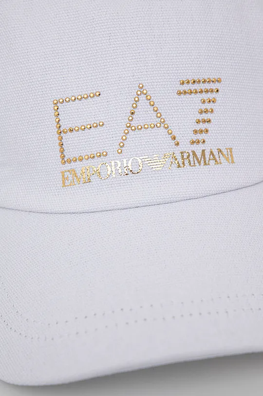 Βαμβακερό καπέλο EA7 Emporio Armani λευκό