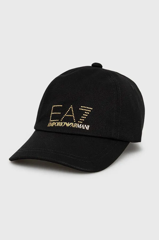 μαύρο Βαμβακερό καπέλο EA7 Emporio Armani Γυναικεία