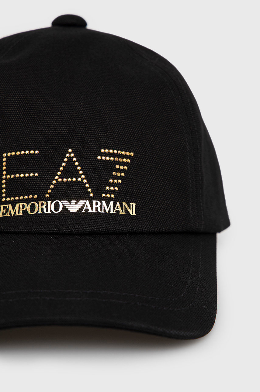 EA7 Emporio Armani caciula din bumbac negru