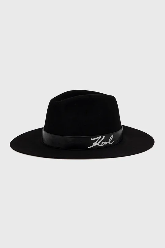 czarny Karl Lagerfeld kapelusz wełniany 220W3410 Damski