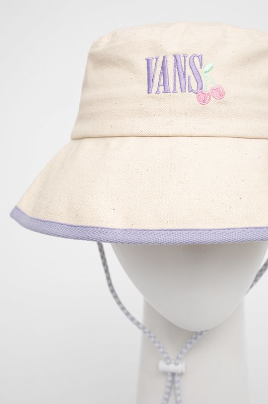 Bavlnený klobúk Vans krémová