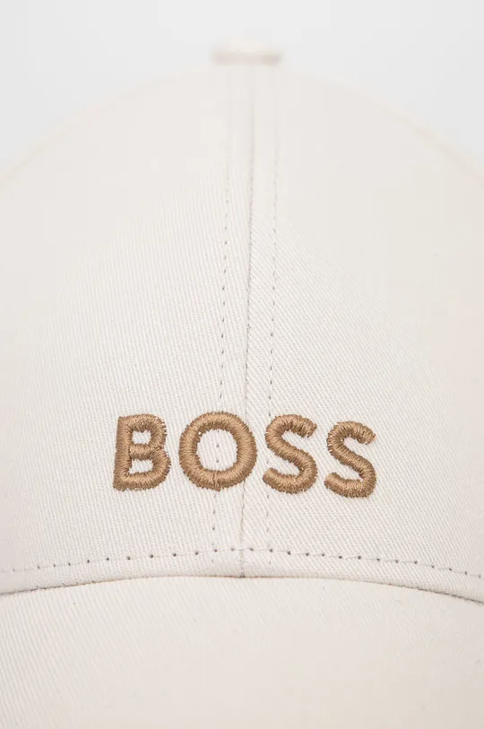 Boss czapka bawełniana 50470587 beżowy