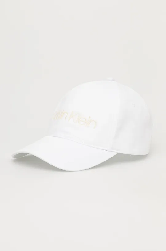 λευκό Βαμβακερό καπέλο Calvin Klein Γυναικεία