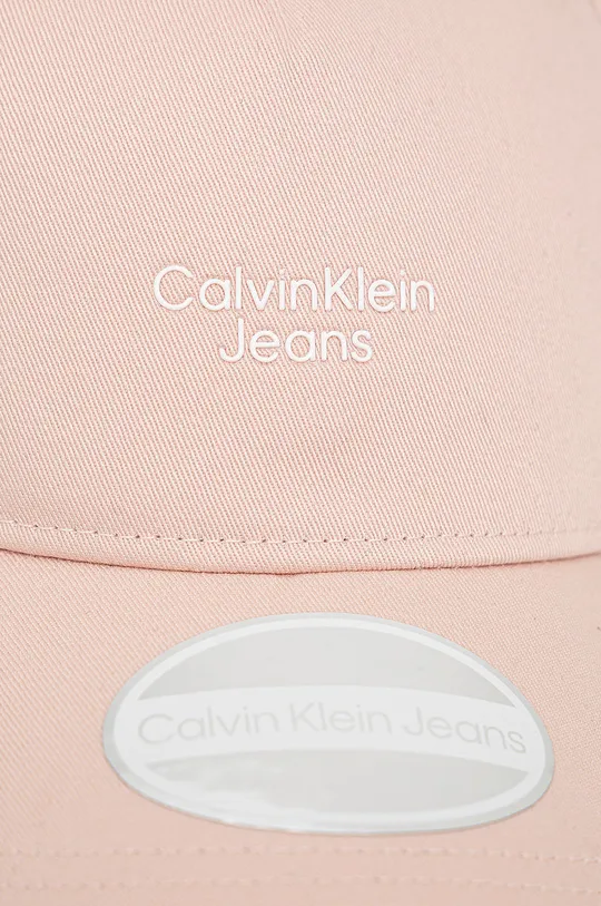 Calvin Klein Jeans czapka bawełniana różowy