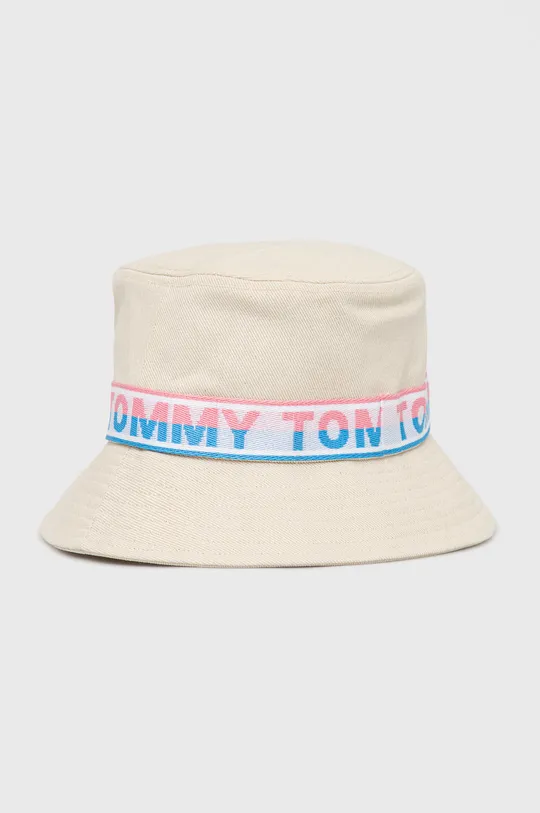 beżowy Tommy Hilfiger kapelusz bawełniany Dziewczęcy